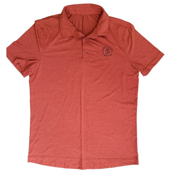 Lululemon M SEED ROUND VC Polo shirt Nice condition Orange Size S-M - Picture 1 of 6